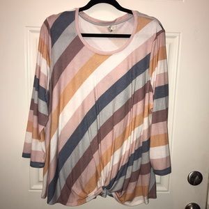 Cato 22/24 long sleeve striped top